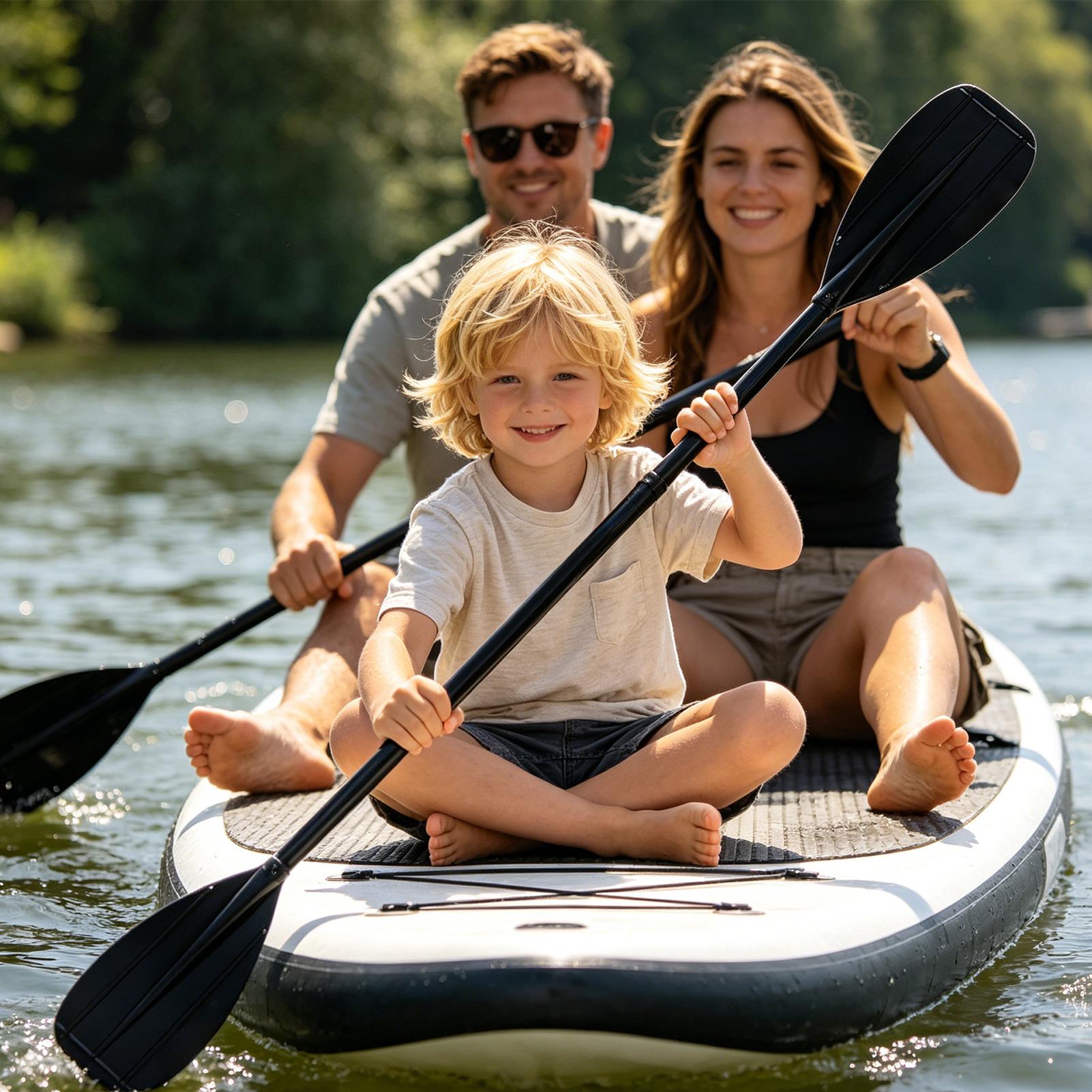 Fishing Boat Paddle - Carbonfaser-Paddel, 2-teilig, leichtes Doppelkopf-Paddel für Paddleboard,