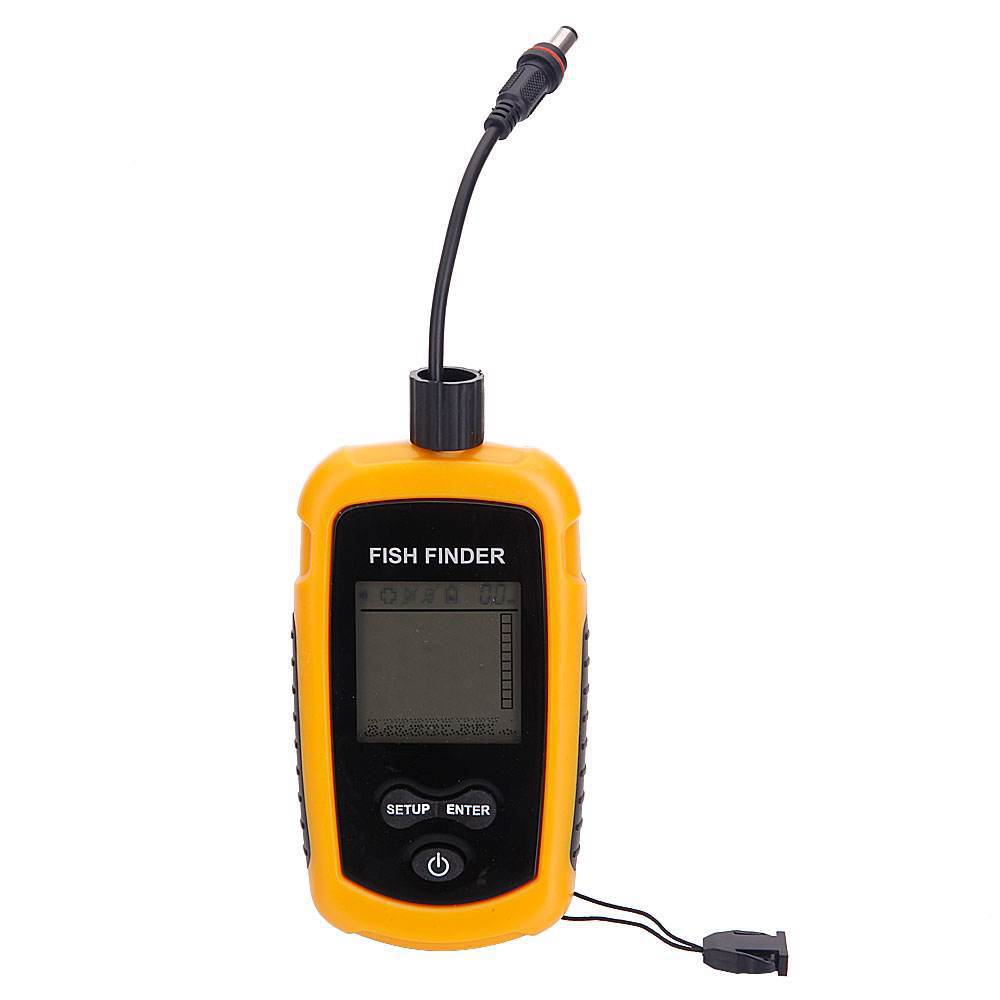 Fishing Boat Depth Finder - Alarm 100M Tragbarer Sonar-Fischfinder mit Sonarabdeckung,