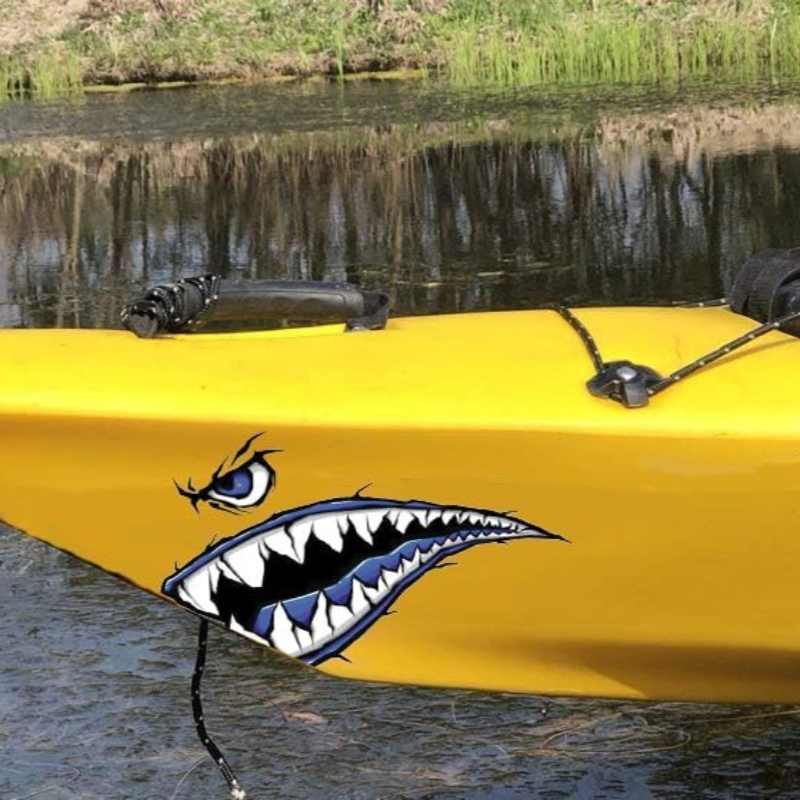 2PCS Hai Zähne Mund Boot Aufkl – Fishing Boat Trailer Bewertung und Preis